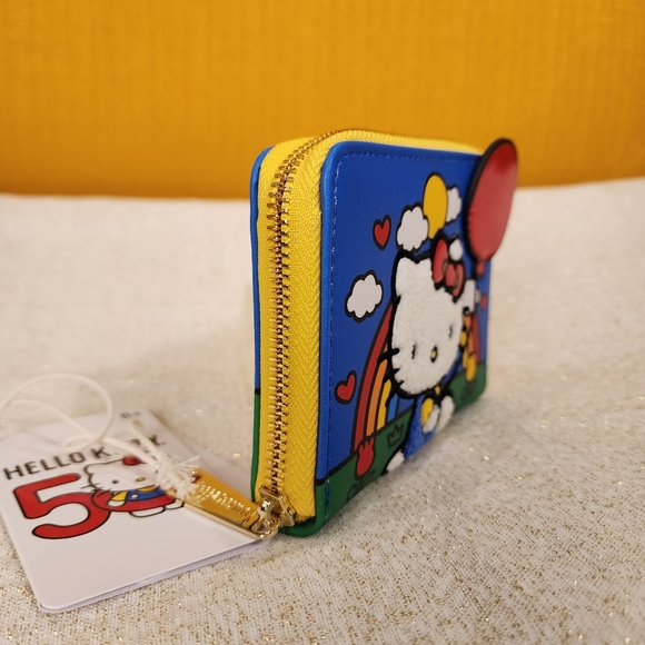 Loungefly Sanrio Hello Kitty 50th Anniversary Red Balloon Zip Around Wallet NEW - Picture 3 of 13